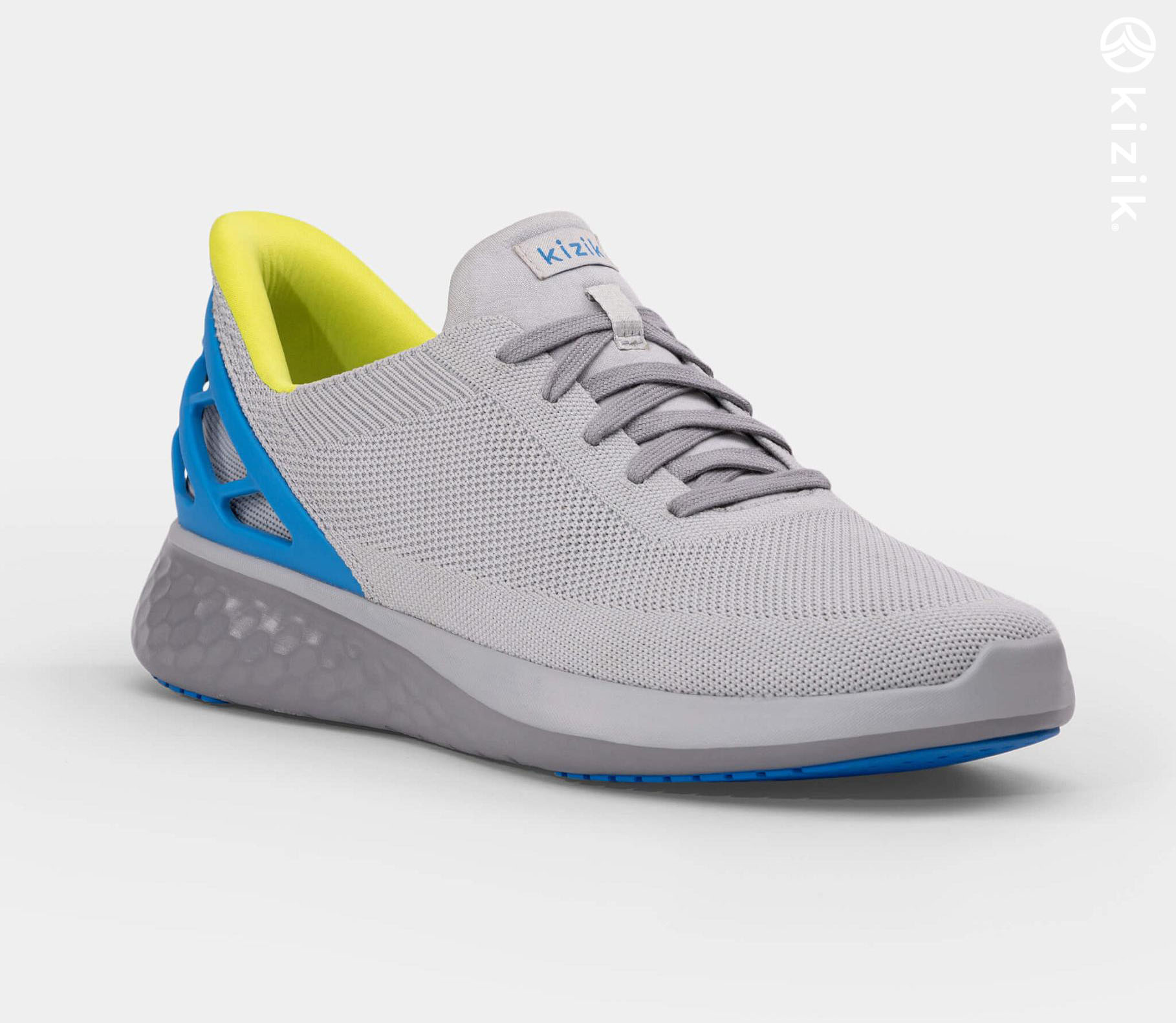 Kizik Athens Men's Shoes Grey/Blue | UK-Y33