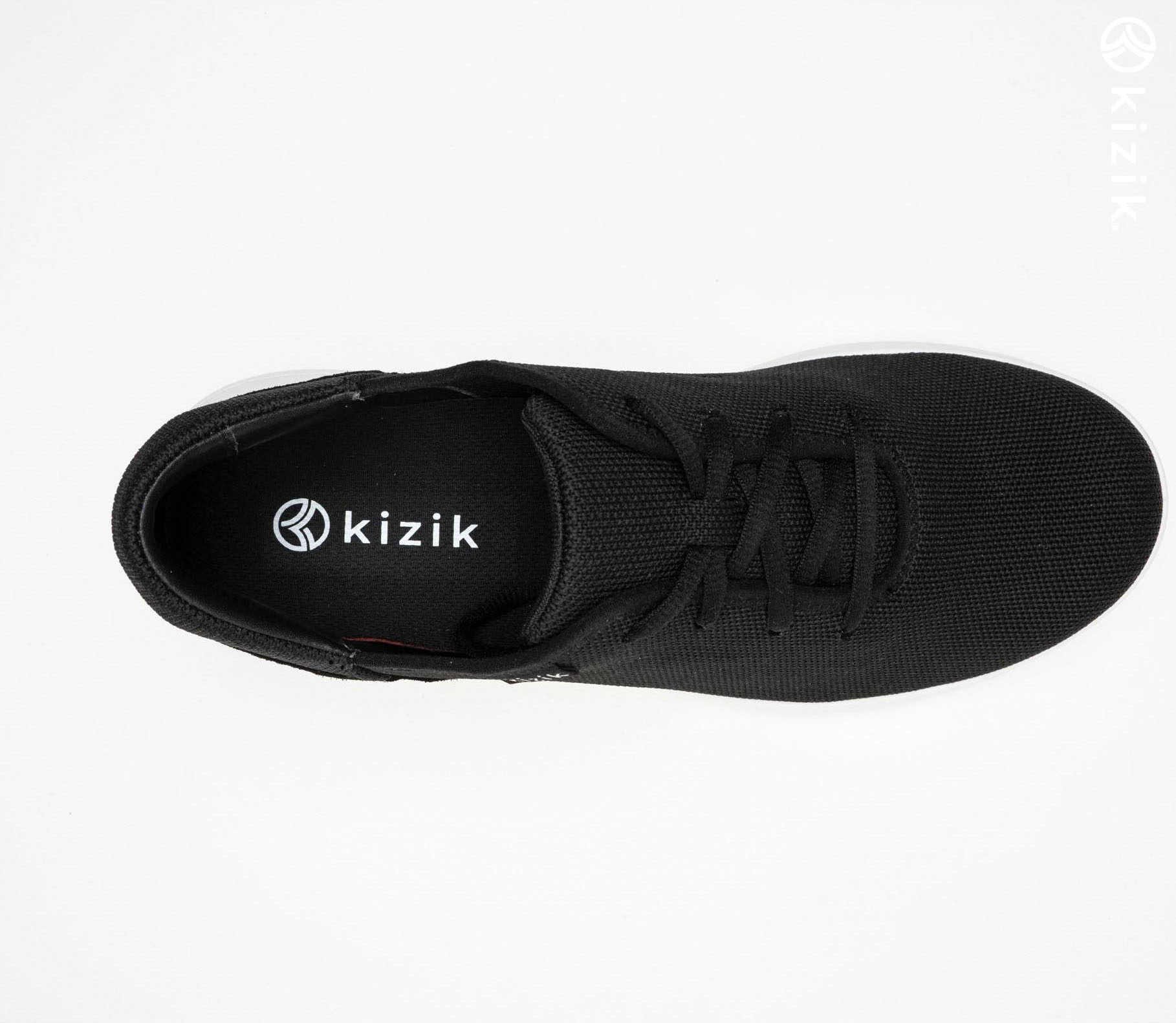 Kizik Madrid Eco Knit Men's Shoes Black/White | UK-F67