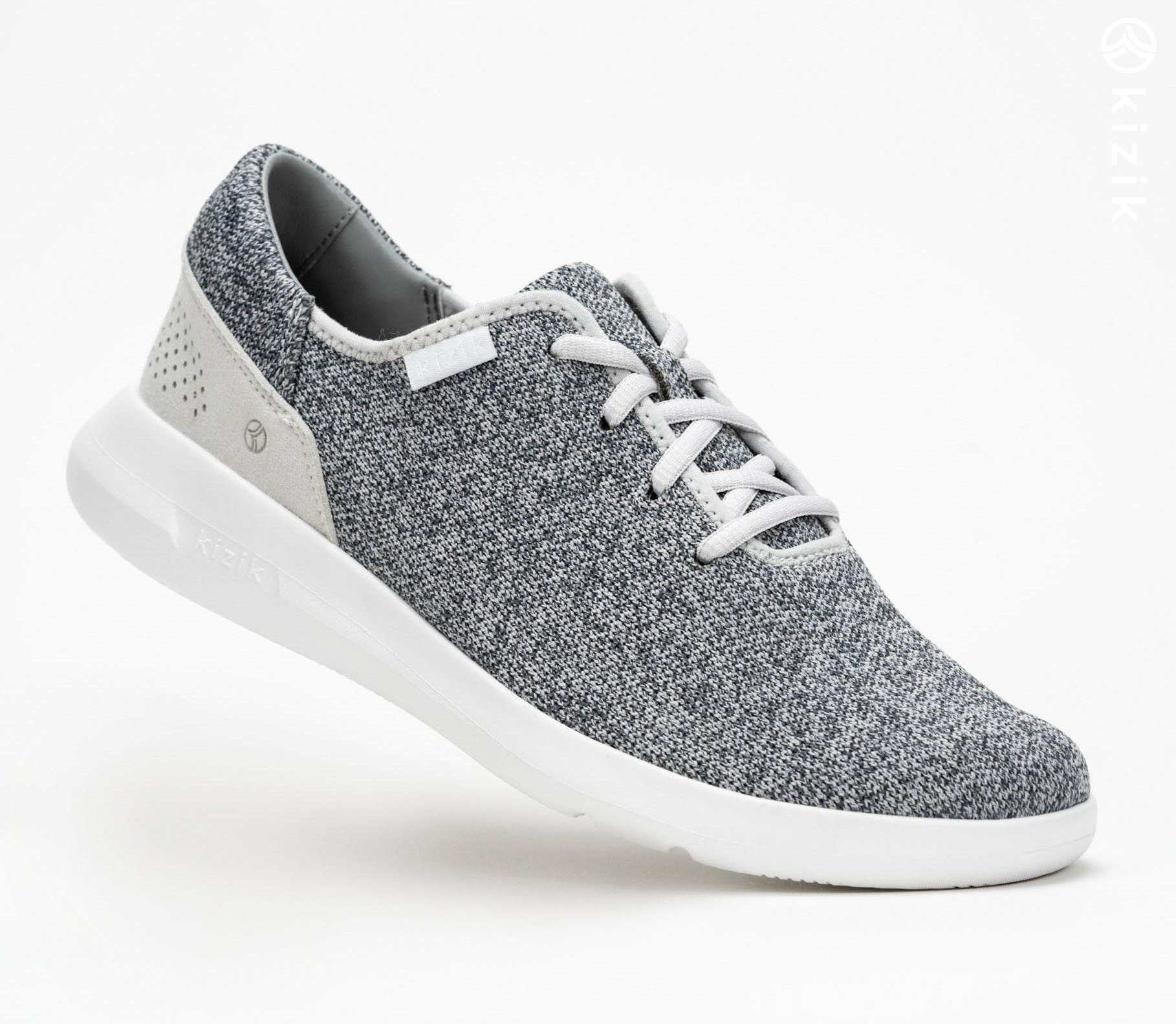 Kizik Madrid Eco Knit Men's Shoes Grey | UK-F15