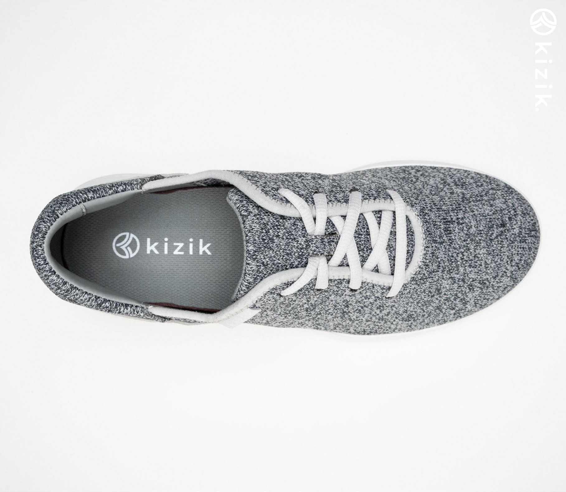 Kizik Madrid Eco Knit Men's Shoes Grey | UK-F15