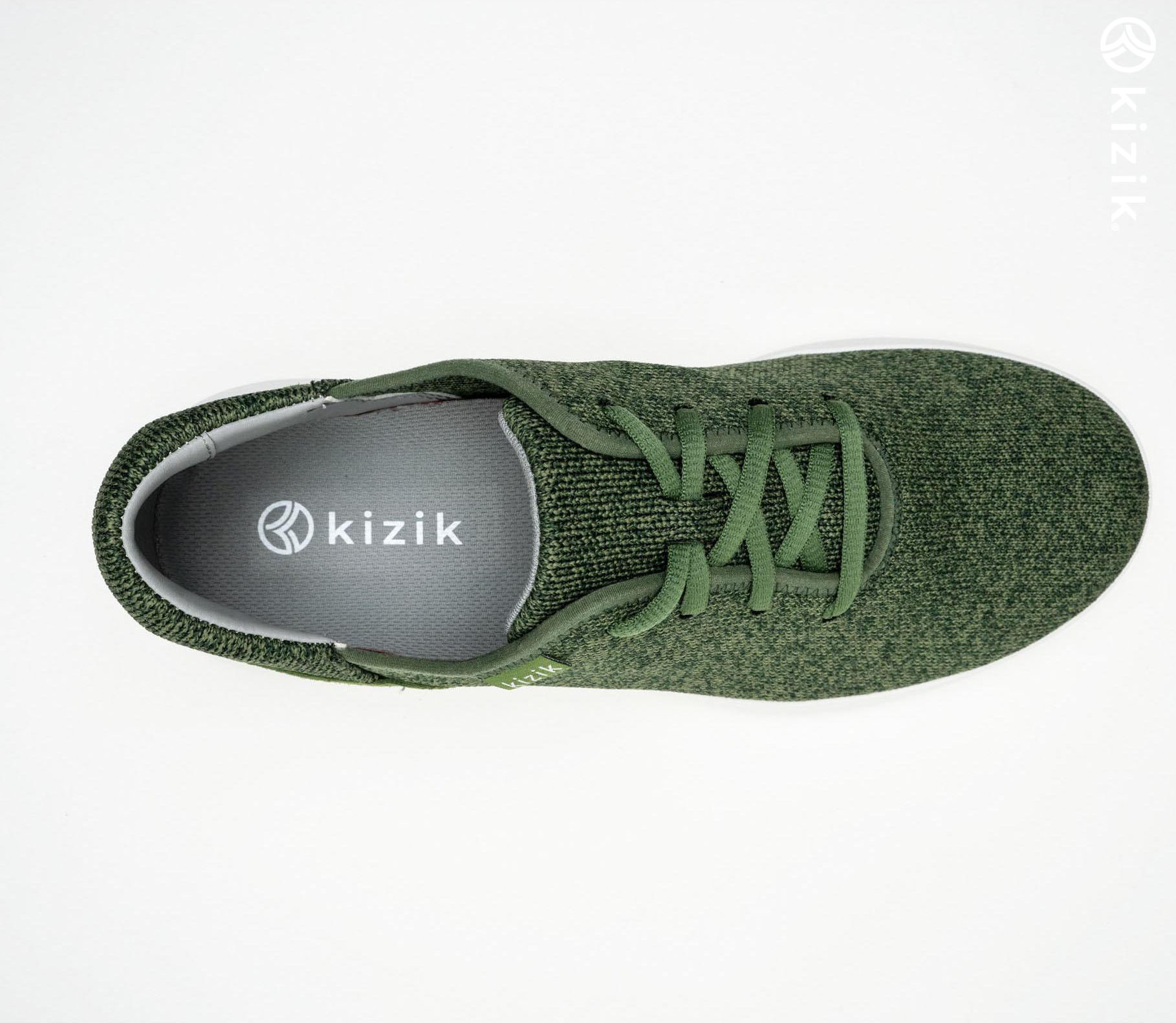 Kizik Madrid Eco Knit Men's Shoes Olive | UK-A16