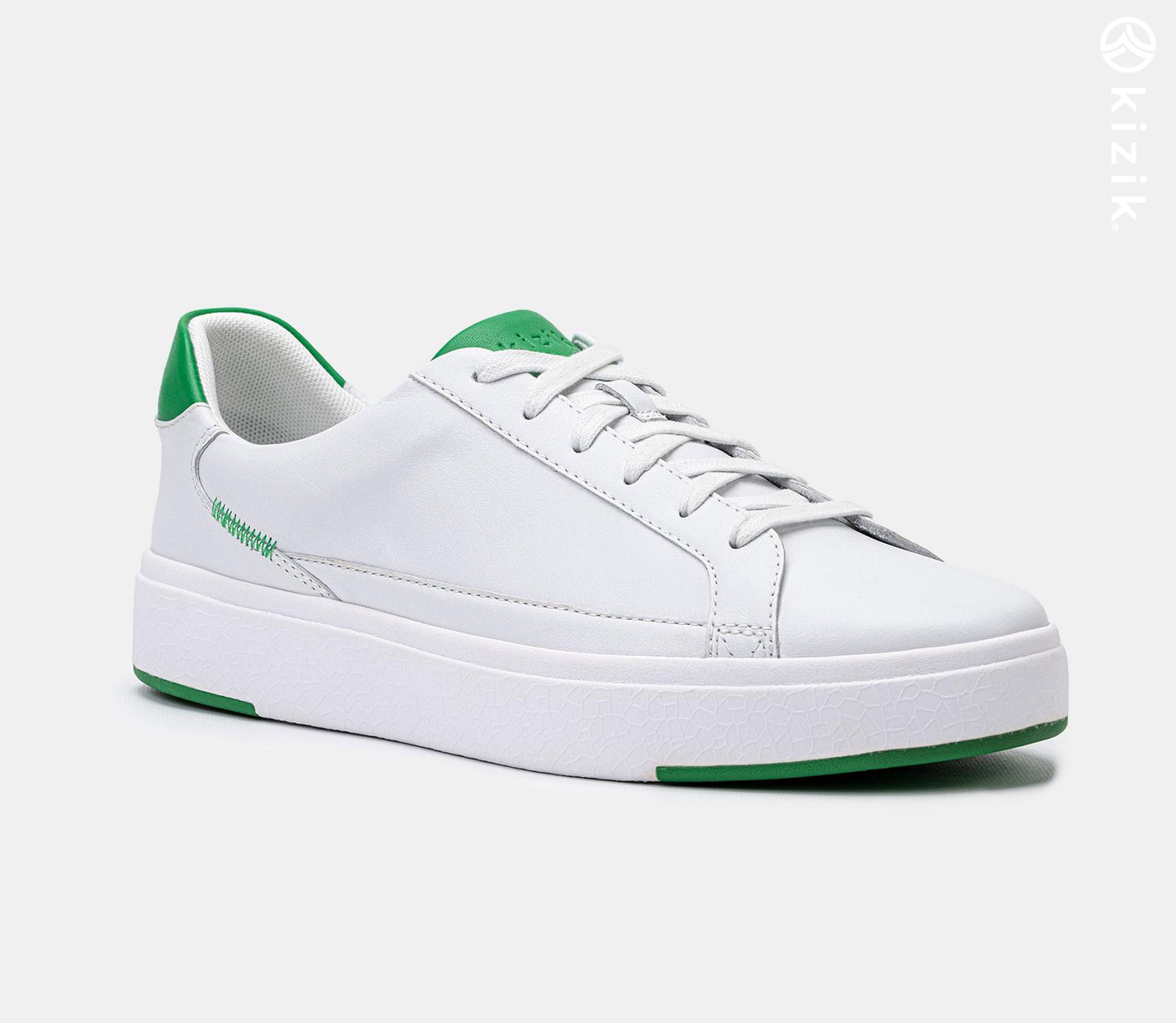 Kizik Vegas Men's Shoes White/Green | UK-D25