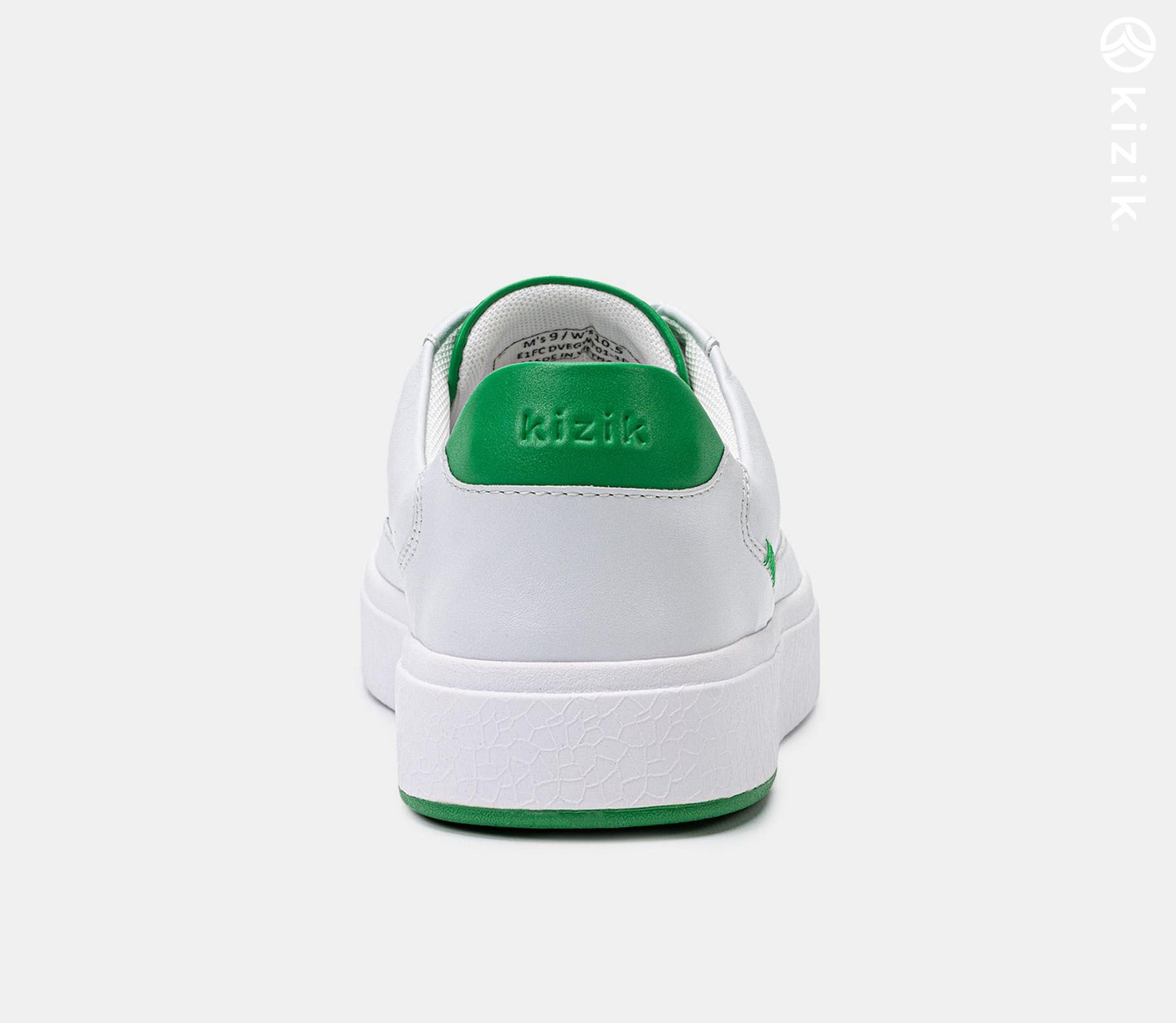 Kizik Vegas Men's Shoes White/Green | UK-D25