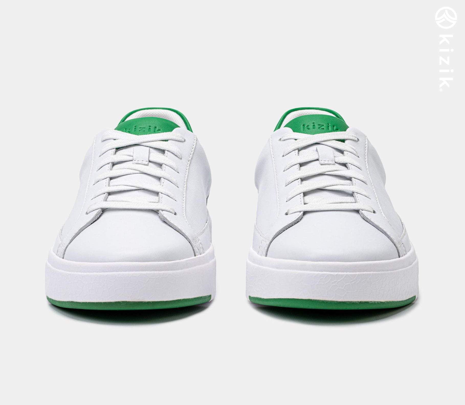 Kizik Vegas Men's Shoes White/Green | UK-D25